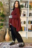 Inside Out Oversized Grunge Knit Burgundy